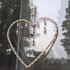 Handmade Wire Wrapped Suncatcher in Topaz Lights